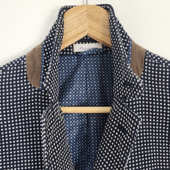 Navy & White Gingham Check Blazer Jacket - Picture 5 of 16